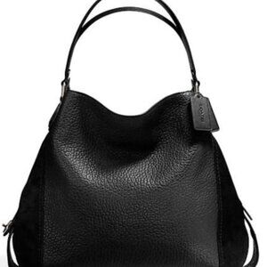 COACH Edie Purse - Black, Inside Pockets, Large Size